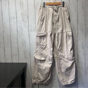 Women's Refuge Beige Cargo Pants XS Drawstring Waist & Ankles Utility Style
